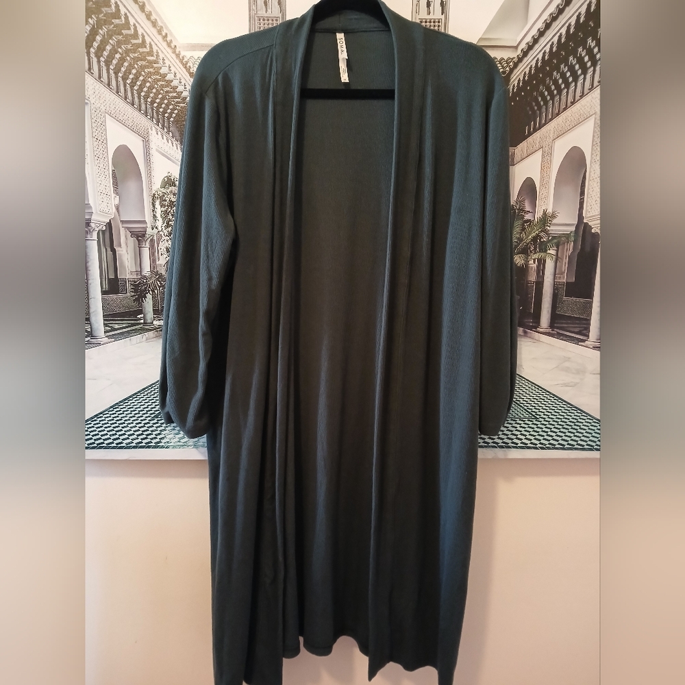 Soma Dark Green Open Front Cardigan
